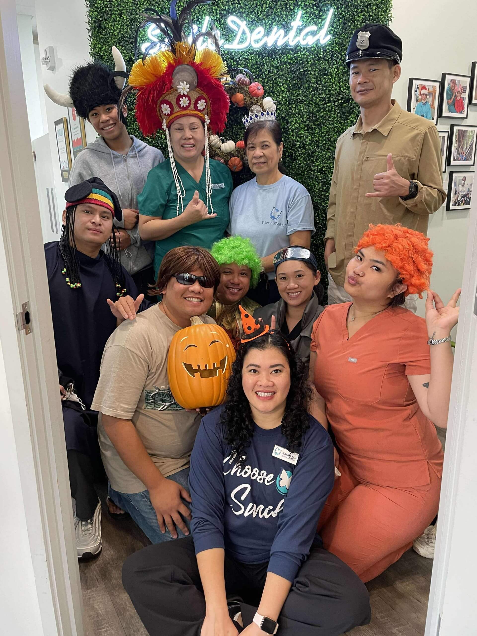 The Smile Dental Center team in Halloween costumes