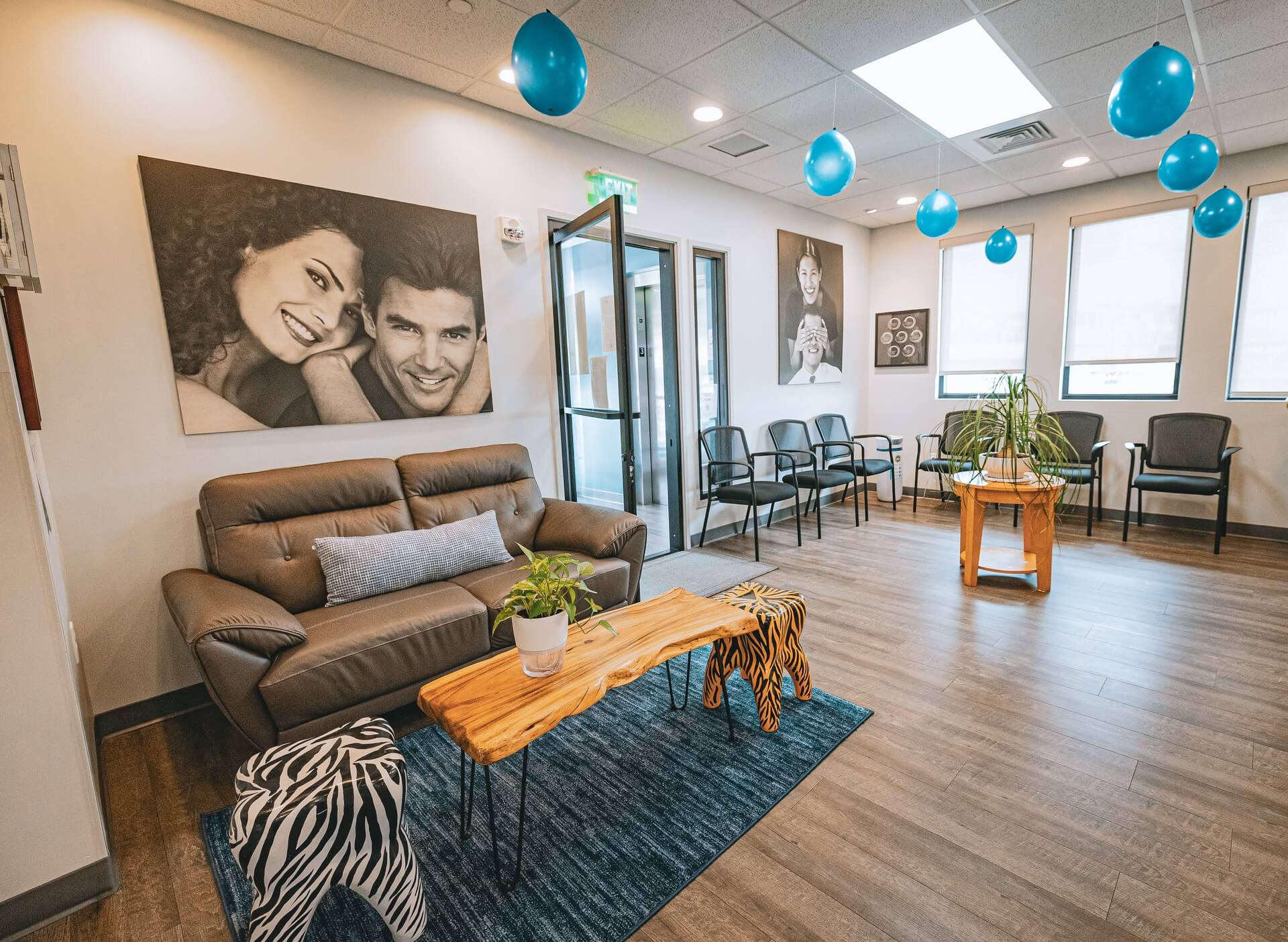 Comfortable patient waiting lounge at Smile Dental Center