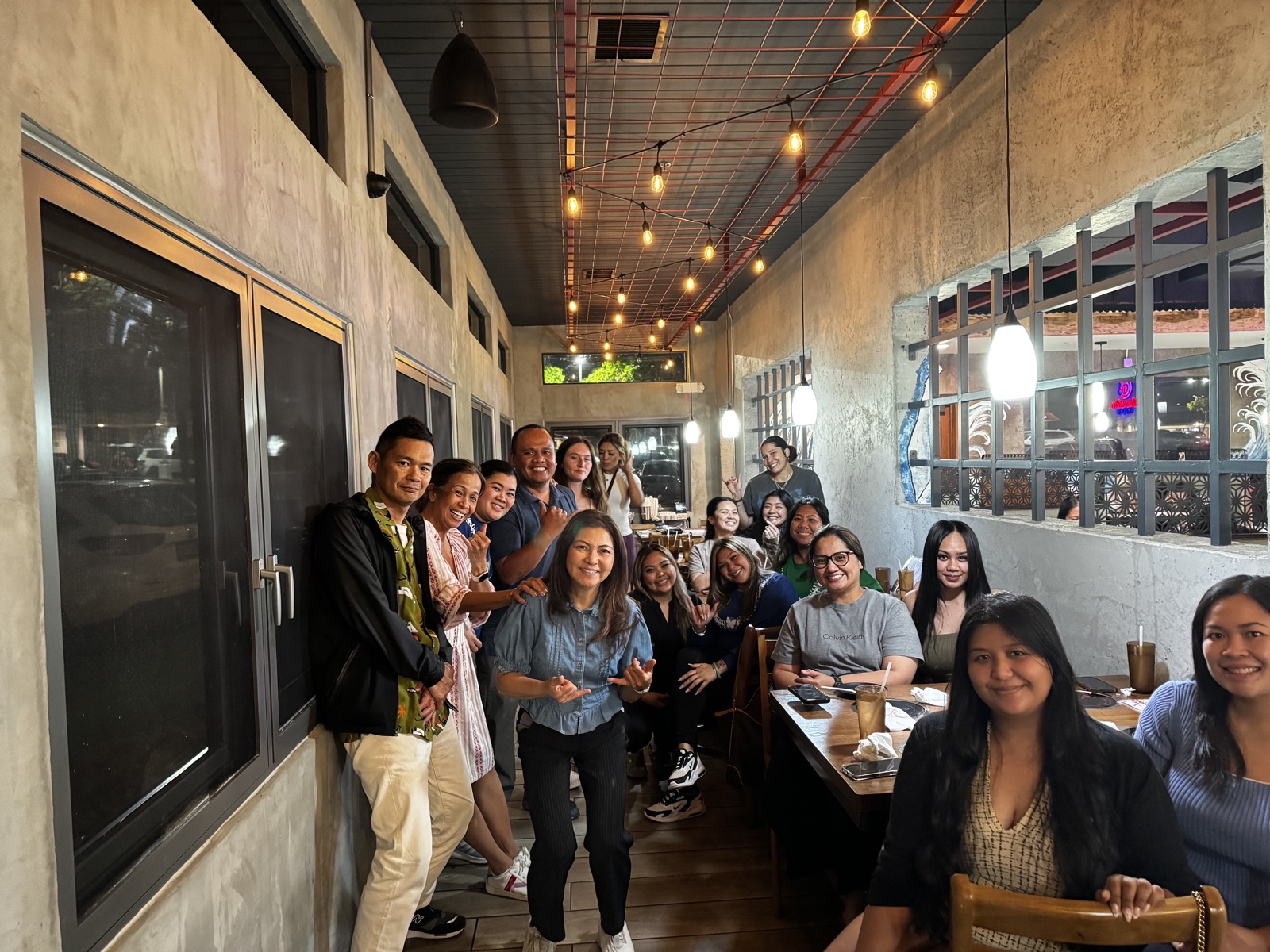 The Smile Dental Center team together at a team dinner
