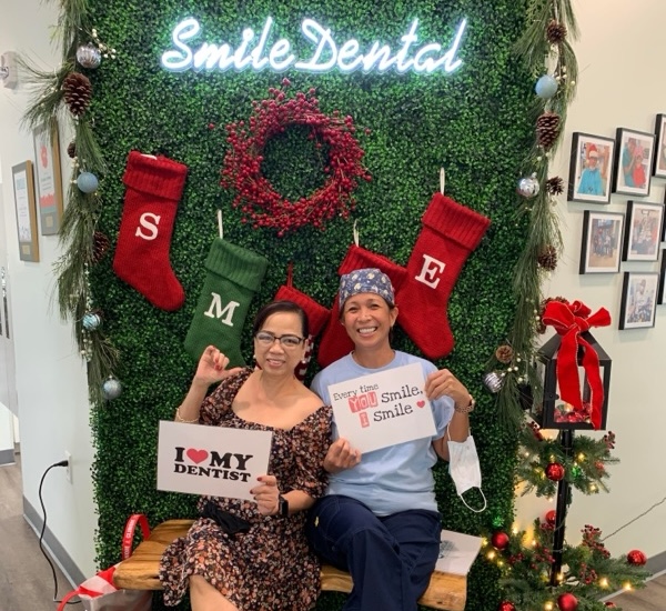Two patients sharing their smiles